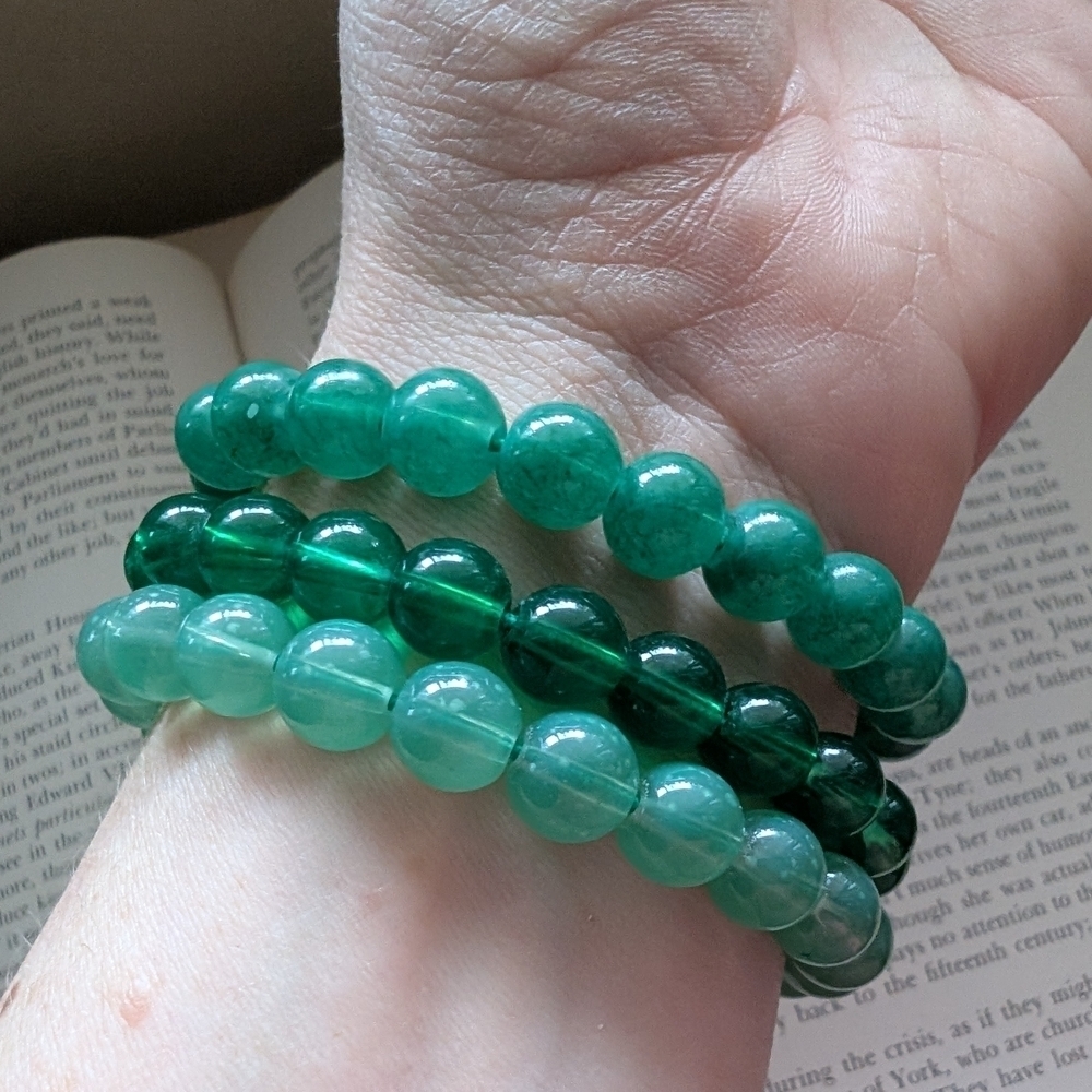 Green Beaded Bracelet Set